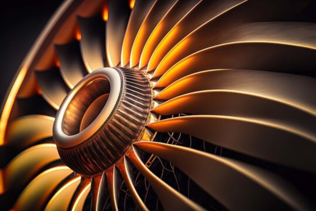 Caption: Jet Engine Close-up Wallpaper