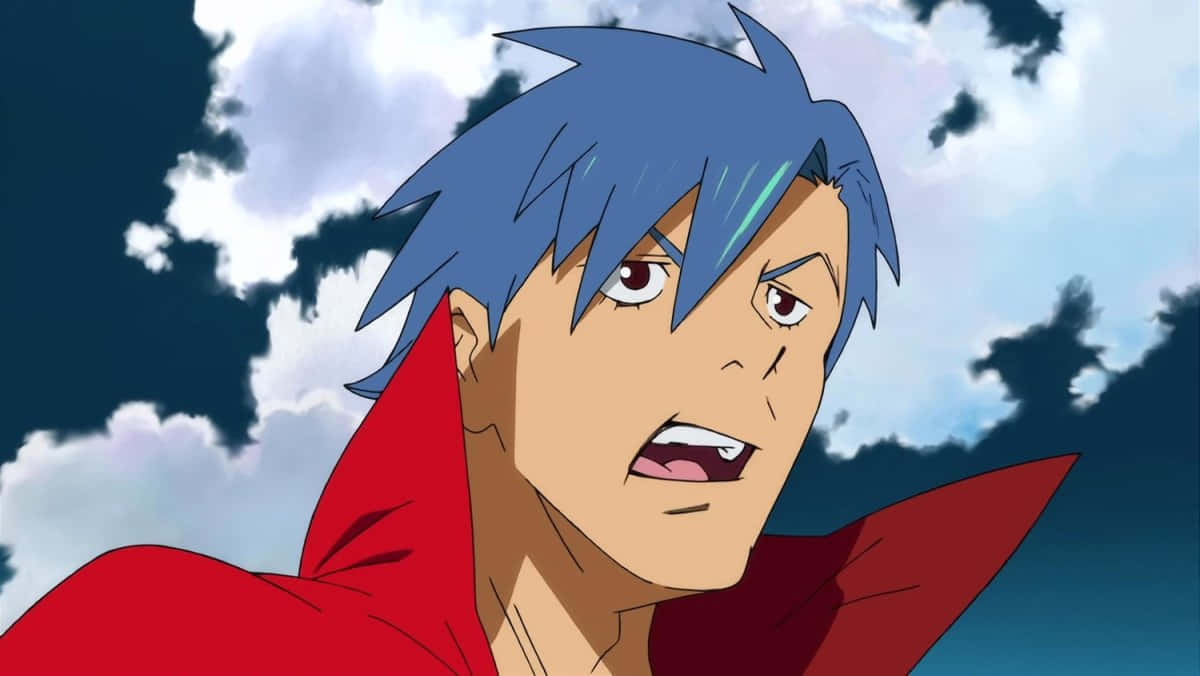 Caption: Kamina, The Inspiring Leader From Gurren Lagann Anime Series, Striking A Pose. Wallpaper