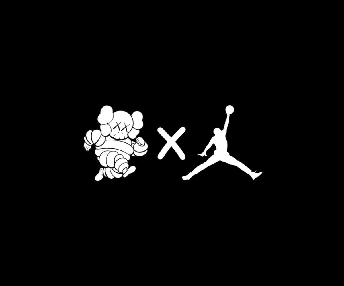 Caption: Kaws X Air Jordan Collaboration Sneaker Design Wallpaper