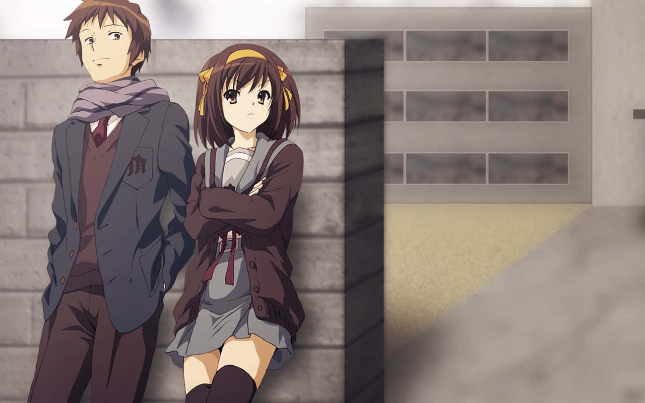 Caption: Kyon Contemplating Life Wallpaper