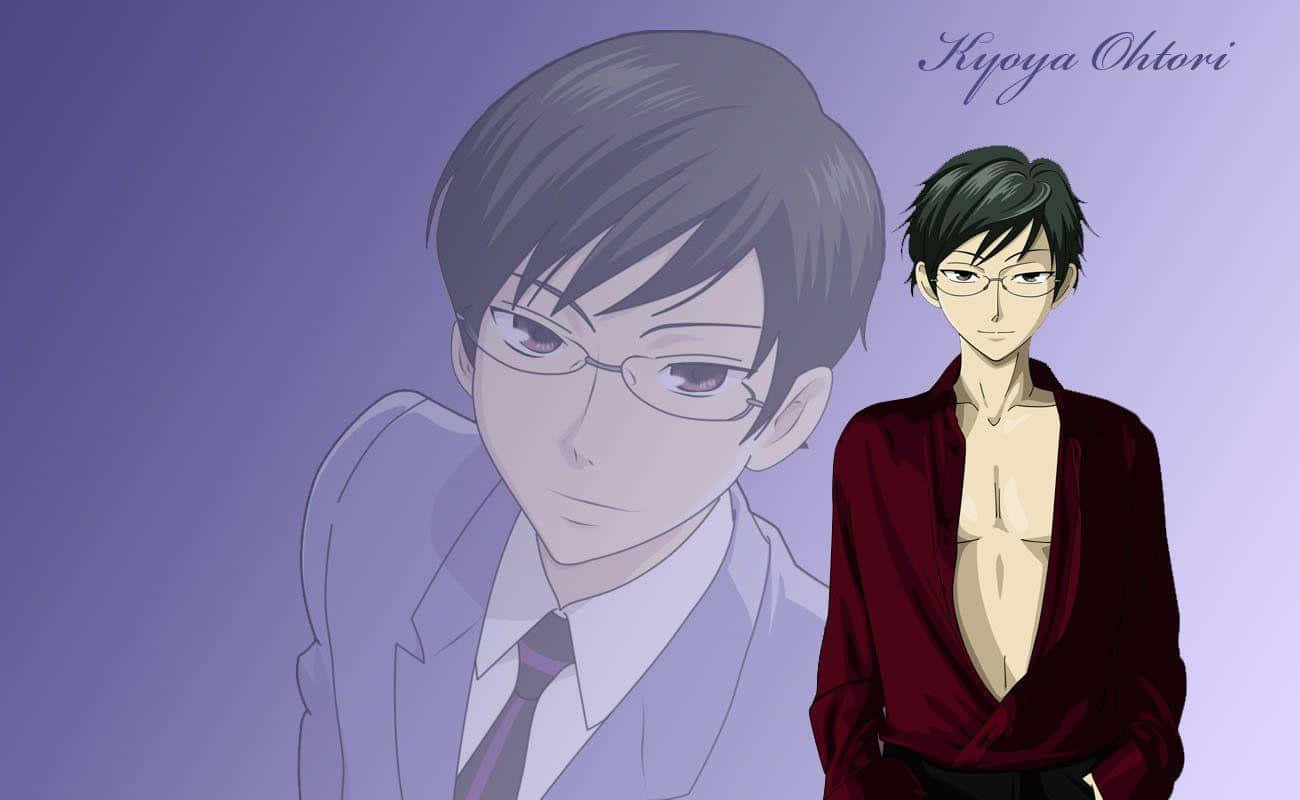 Caption: Kyoya Ootori Looking Sharp In A Suit Wallpaper