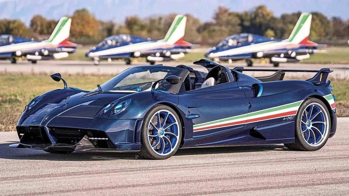 Caption: Limited Edition Pagani Zonda Tricolore In Motion Wallpaper