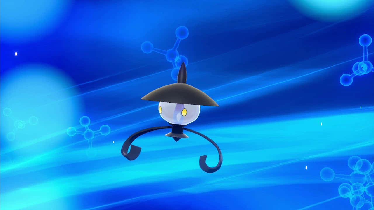 Caption: Luminous Lampent Illuminating The Dark Blue Abstract Background Wallpaper