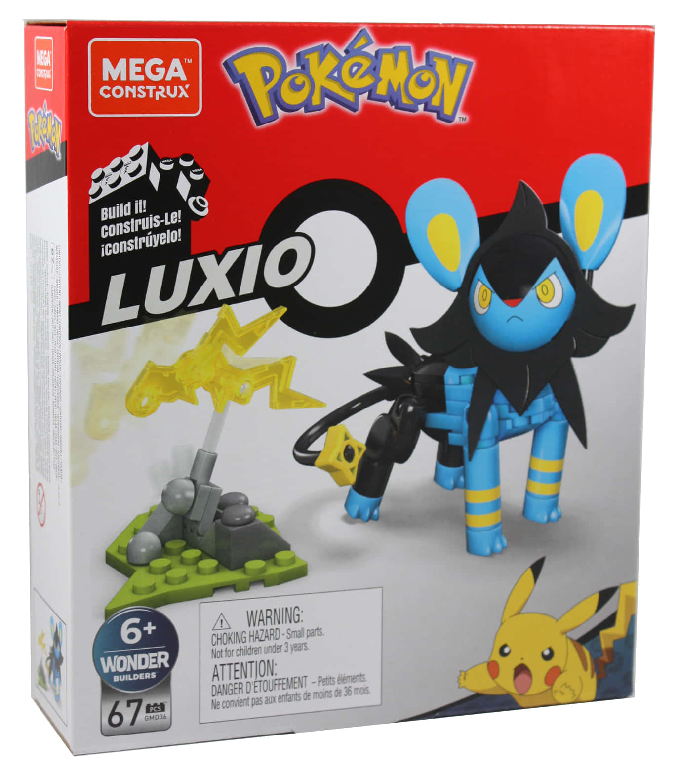 Caption: Luxio Mega Construx Pokemon Set Display Wallpaper