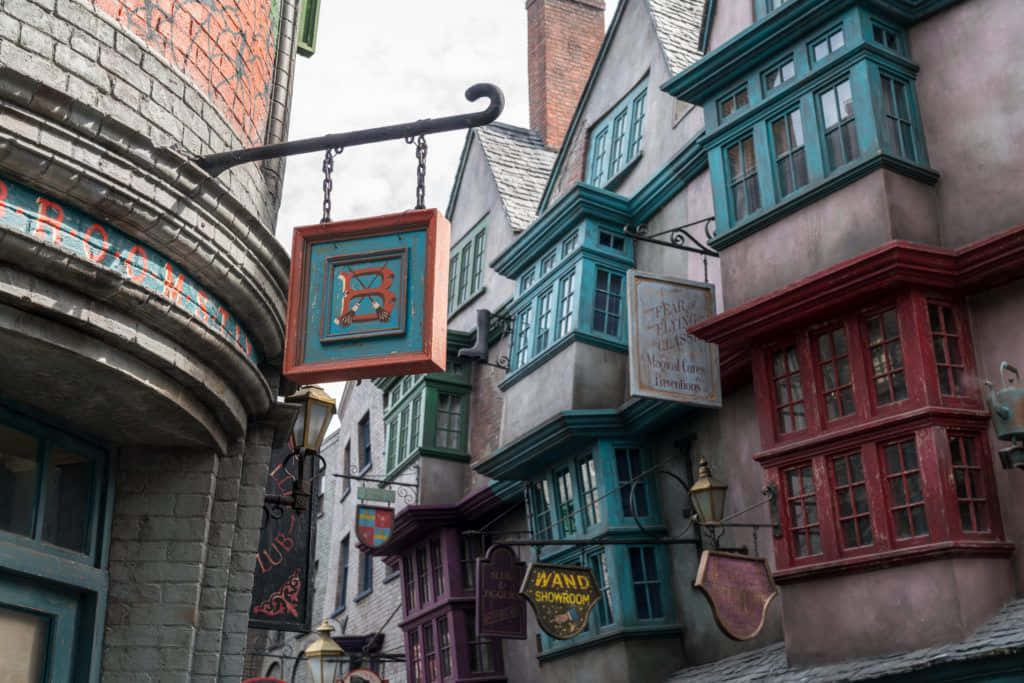 Caption: Magical Diagon Alley Bustling With Witches And Wizards Shopping In The Heart Of London. Wallpaper