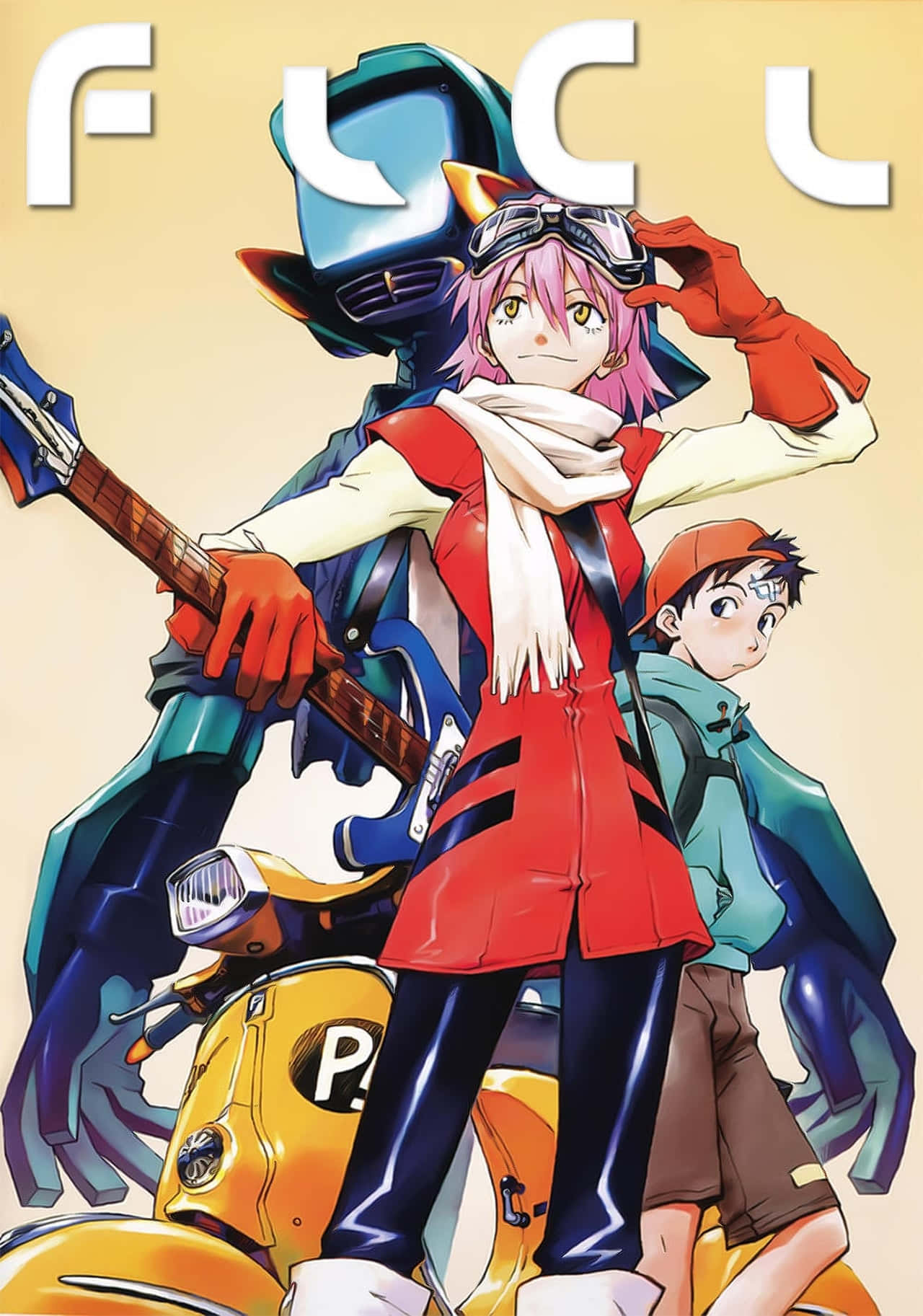 Caption: Main Characters Of Flcl Alternative Animation Series Wallpaper