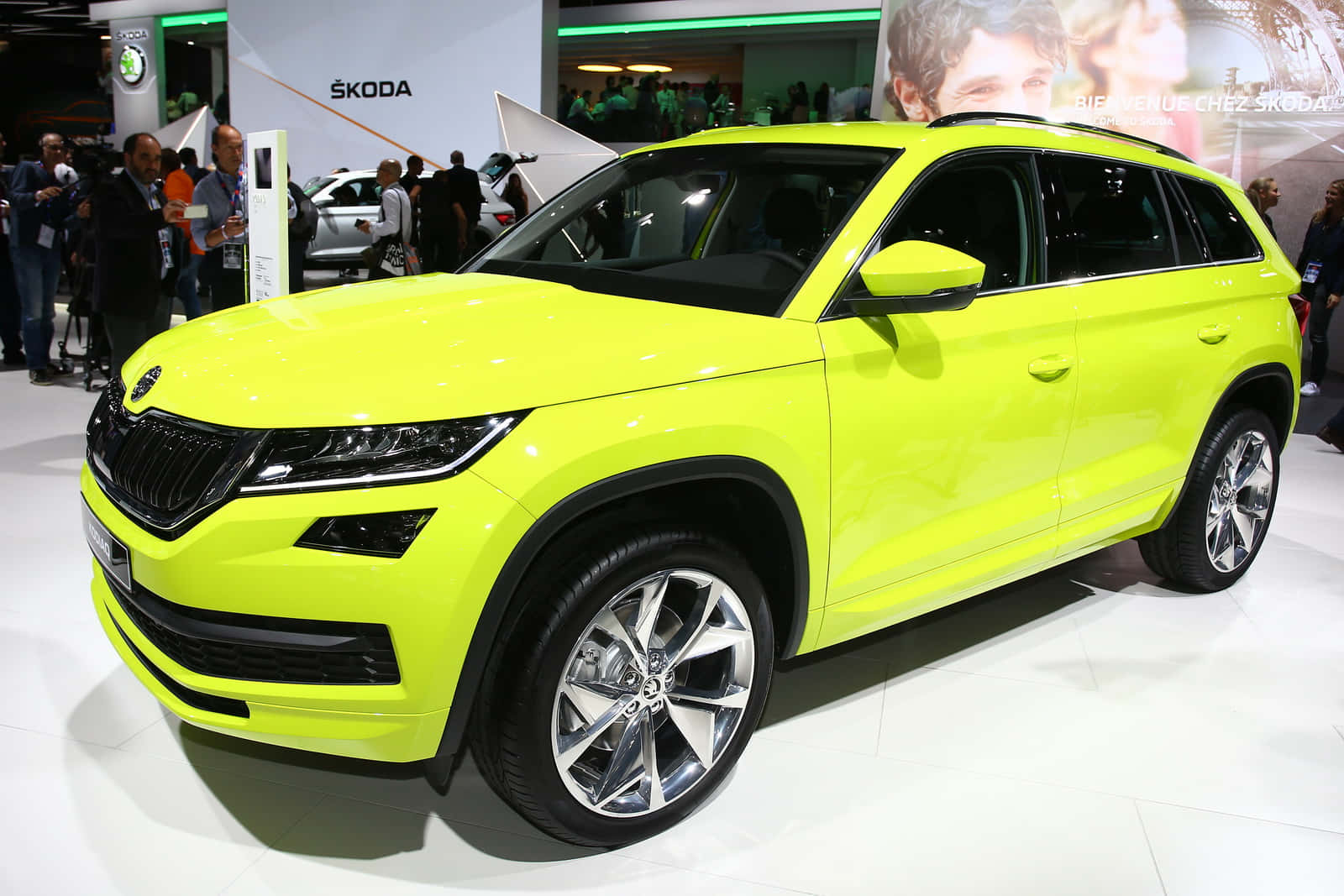 Caption: Majestic Skoda Kodiaq On Open Road Wallpaper