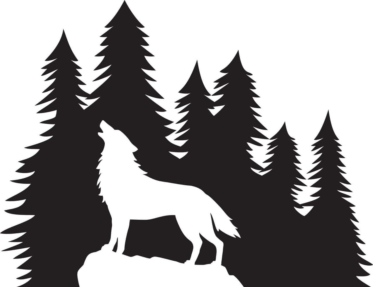 Caption: Majestic Wolf In The Mountains Wallpaper