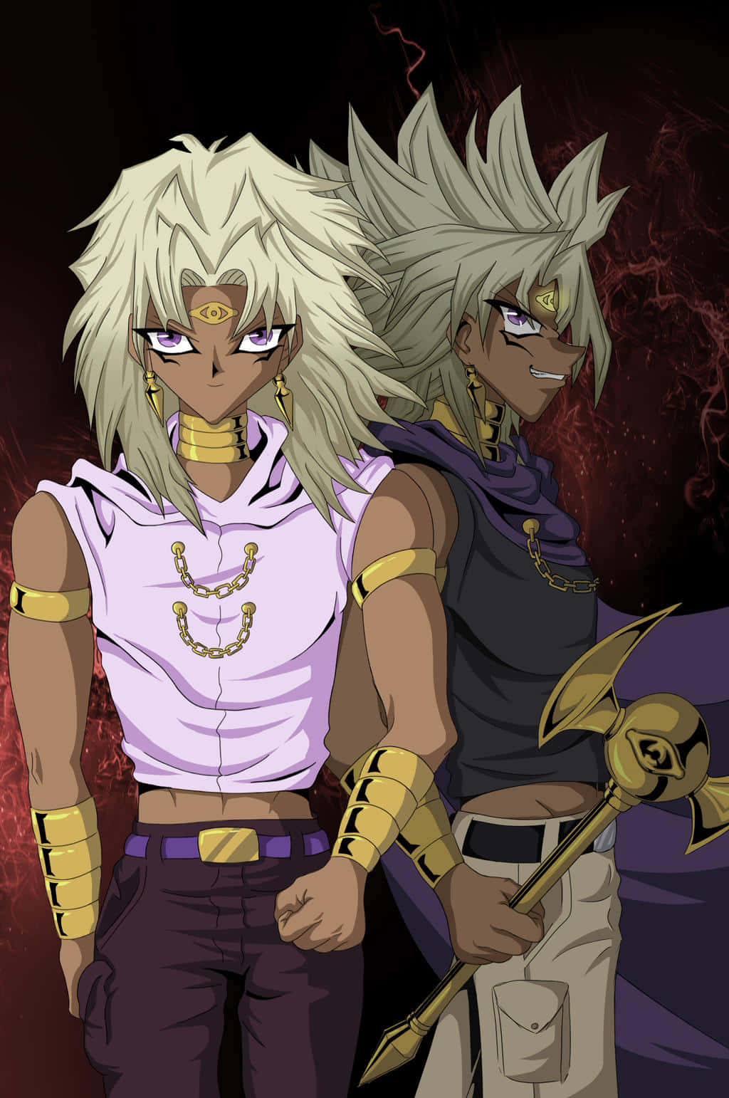 Caption: Marik Ishtar, The Cunning And Powerful Yu-gi-oh! Intriguing Strategist Wallpaper