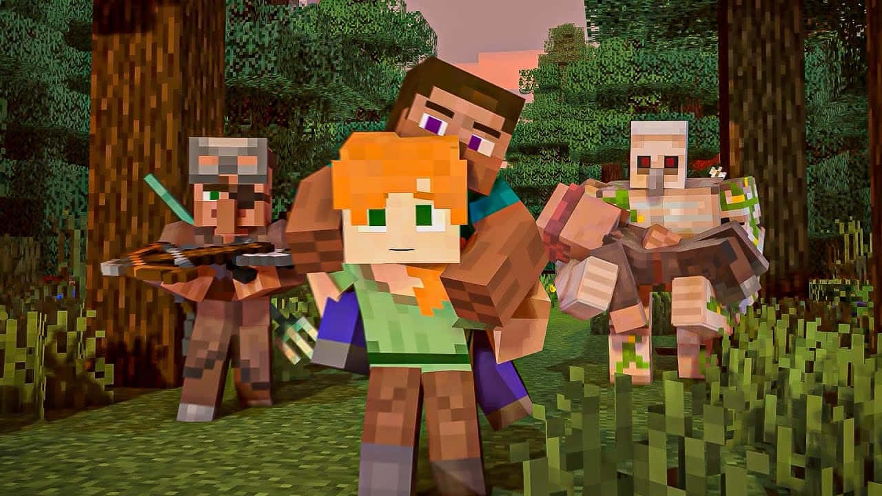 Caption: Minecraft Alex Exploring The Thrilling Open-world Adventure. Wallpaper