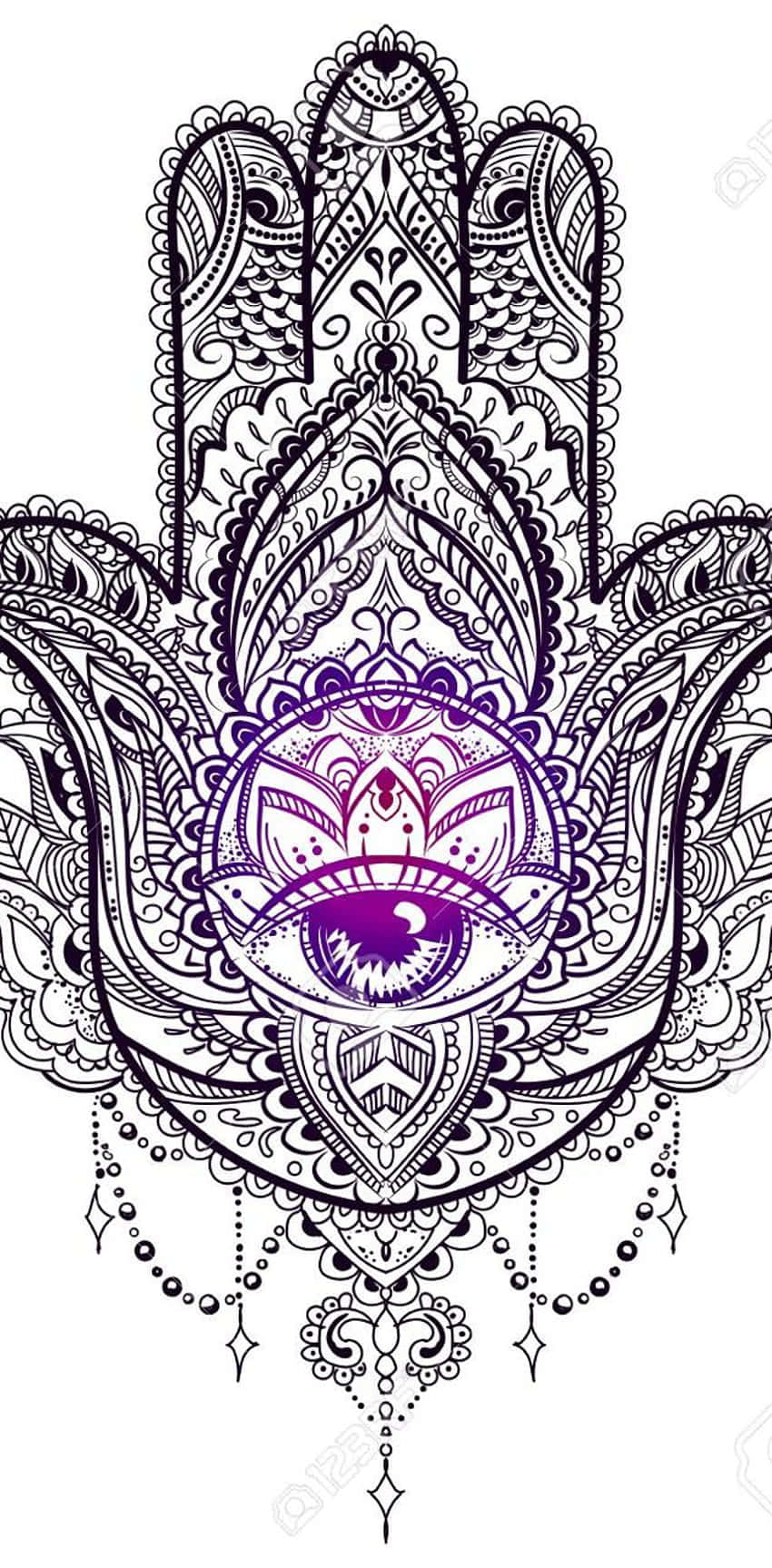 Caption: Mystical Hamsa Hand Wallpaper Wallpaper