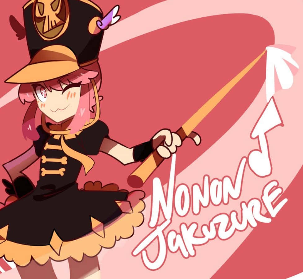 Caption: Nonon Jakuzure In Her Classic Outfit Wallpaper