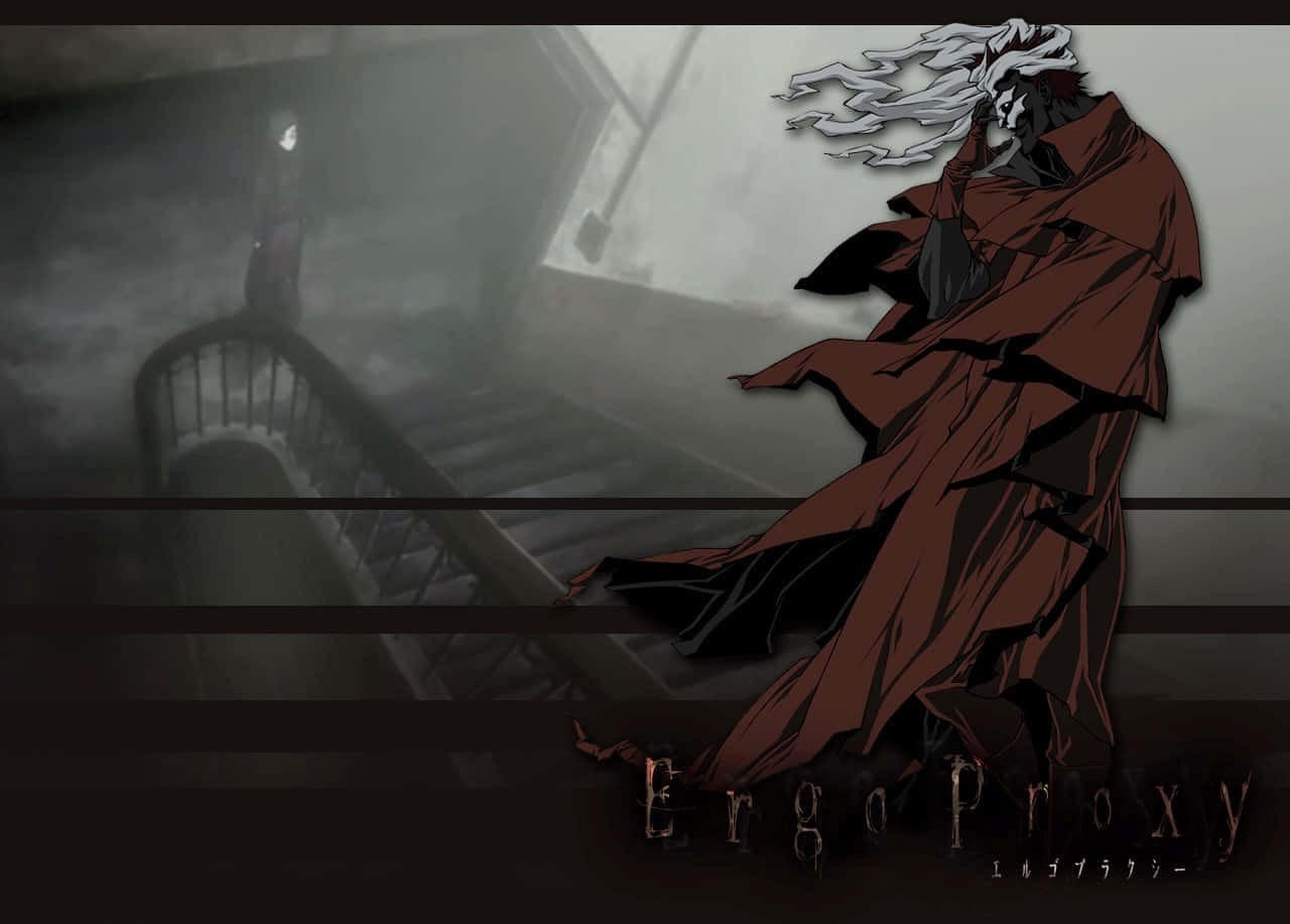 Caption: Pino From Ergo Proxy Wandering In A Futuristic Cityscape Wallpaper