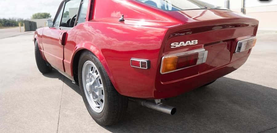 Caption: Preserved Elegance - Vintage Saab Sonett Wallpaper