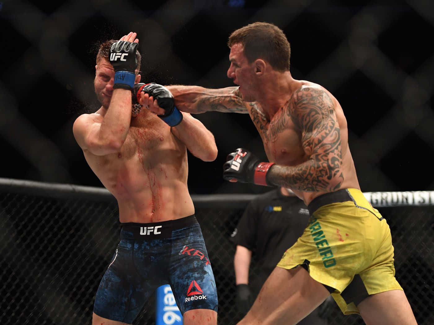 Caption: Renato Moicano In Intense Combat With Calvin Kattar Wallpaper