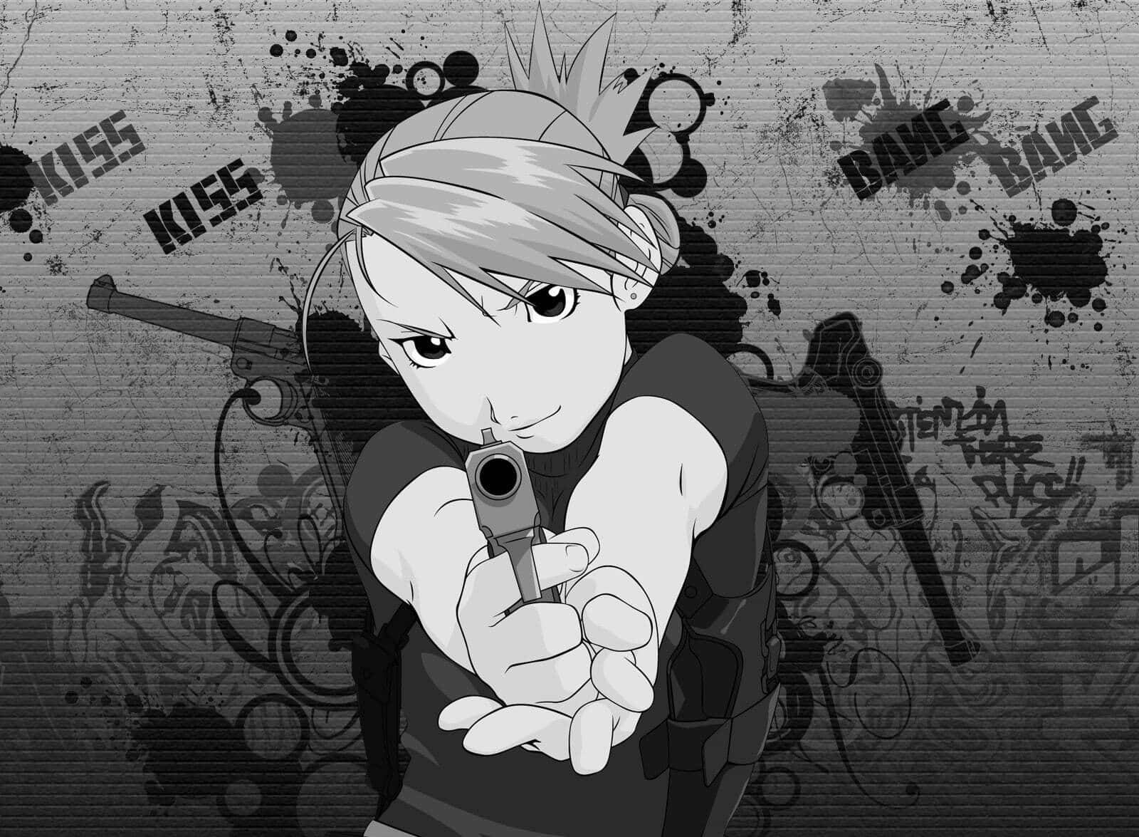 Caption: Riza Hawkeye - A Strong And Skillful Marksman Wallpaper