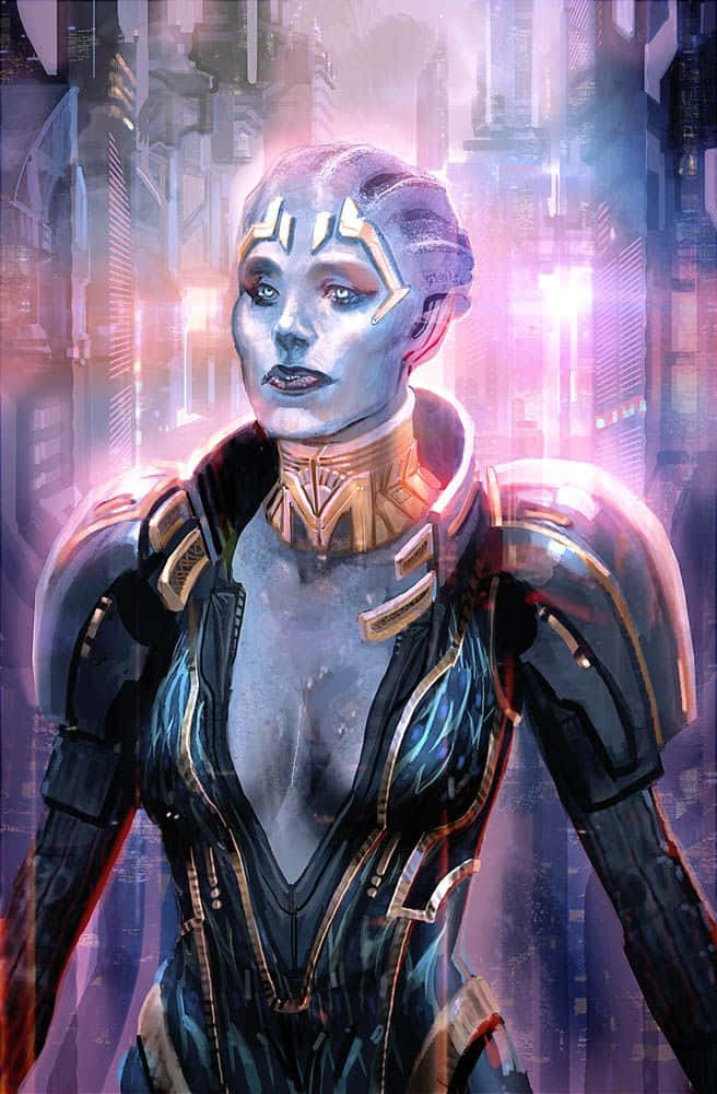 Caption: Samara - The Justicar From Mass Effect Wallpaper