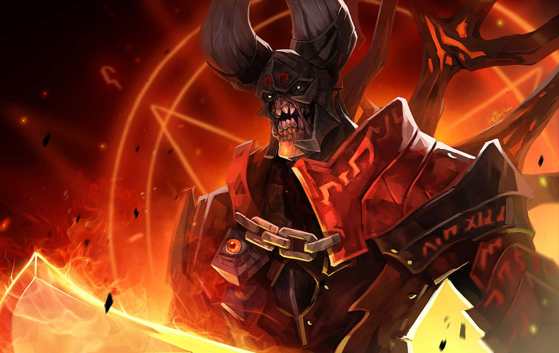 Caption: Shadow Fiend Unleashing Power Wallpaper