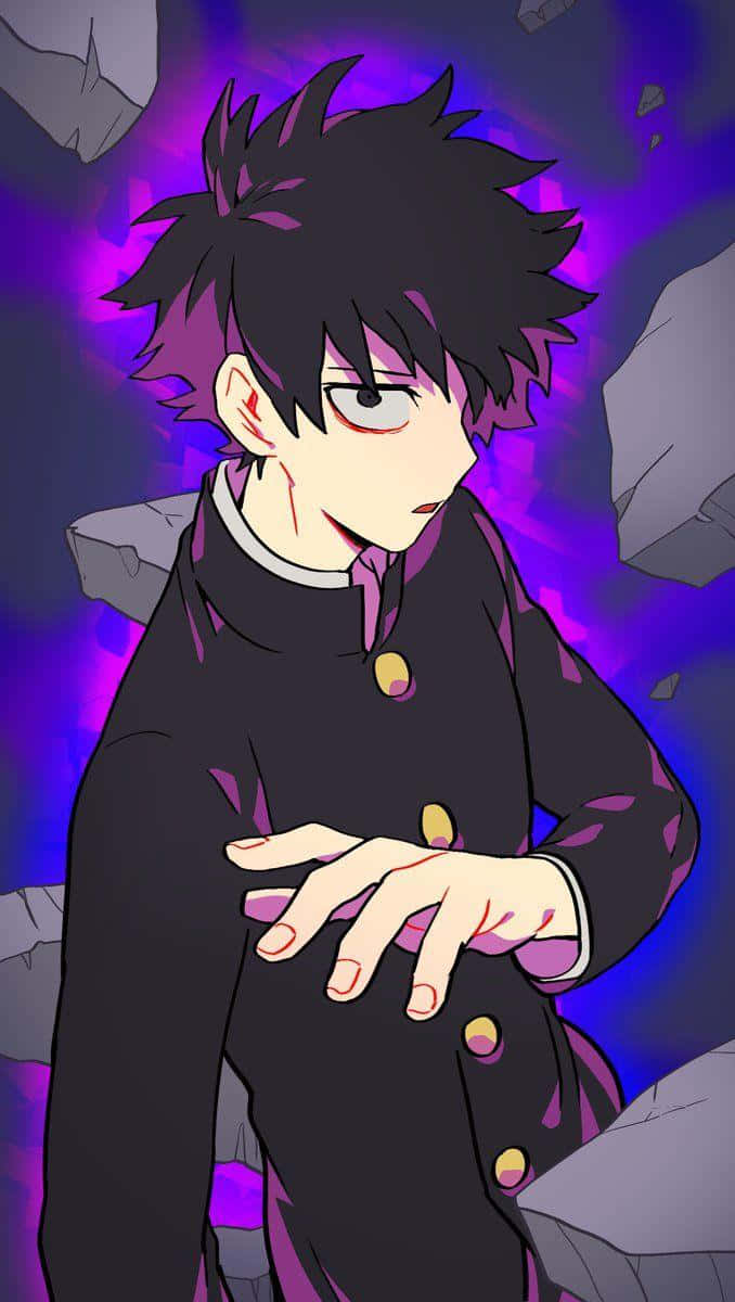 Caption: Shigeo Kageyama, Aka Mob, In A Powerful Psychic Pose Wallpaper