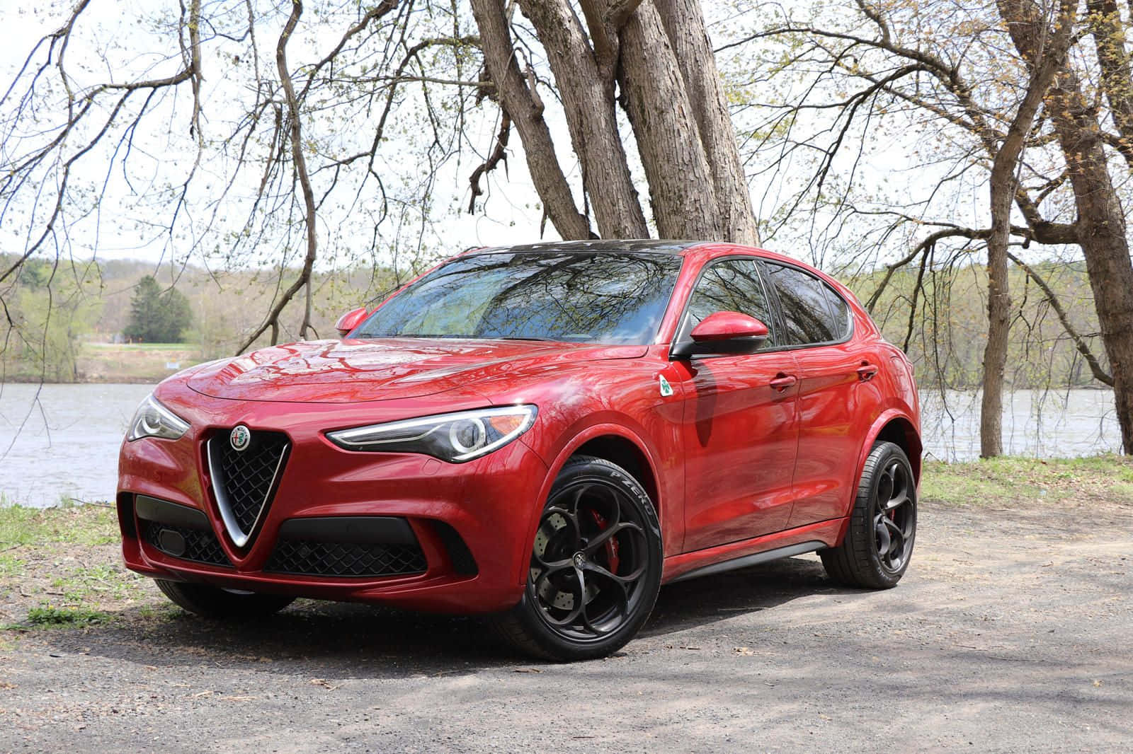 Caption: Sleek Alfa Romeo Stelvio In Its Essence Wallpaper