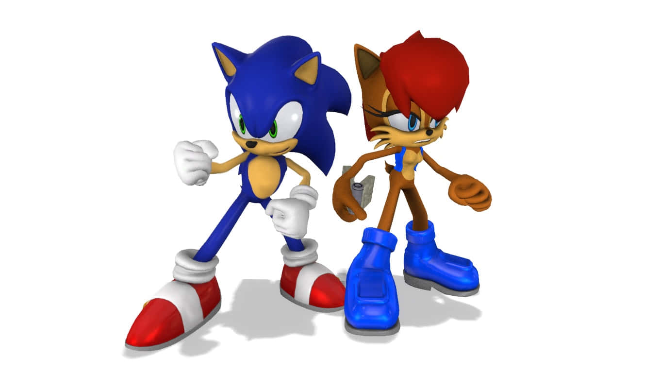 Caption: Sonic And Sally Sharing A Special Moment Wallpaper