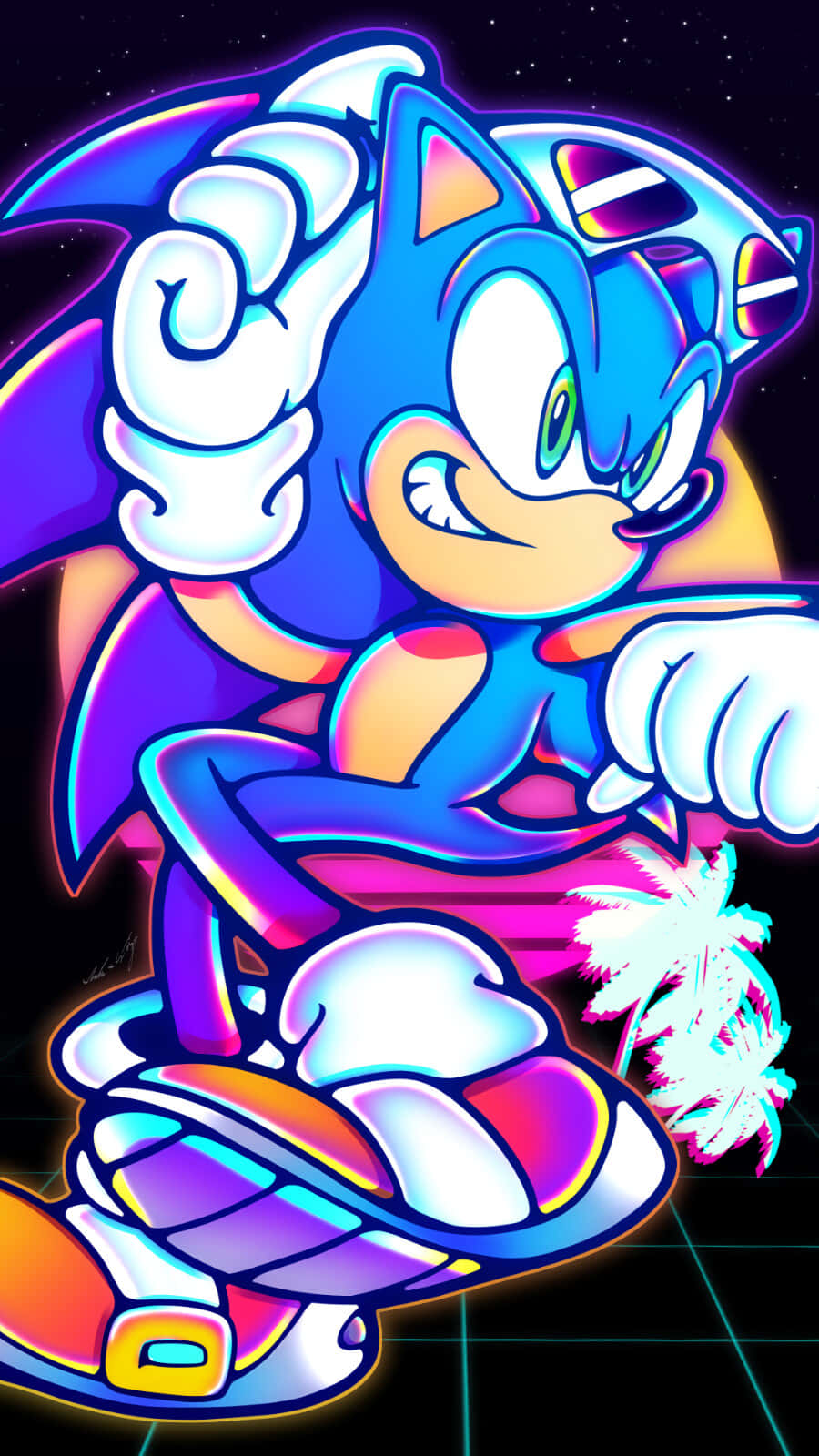 Caption: Sonic Electrifying Fan Art Wallpaper