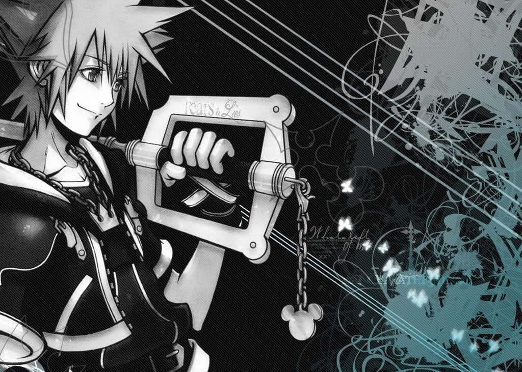 Caption: Sora, The Brave Keyblade Wielder, In Kingdom Hearts Wallpaper