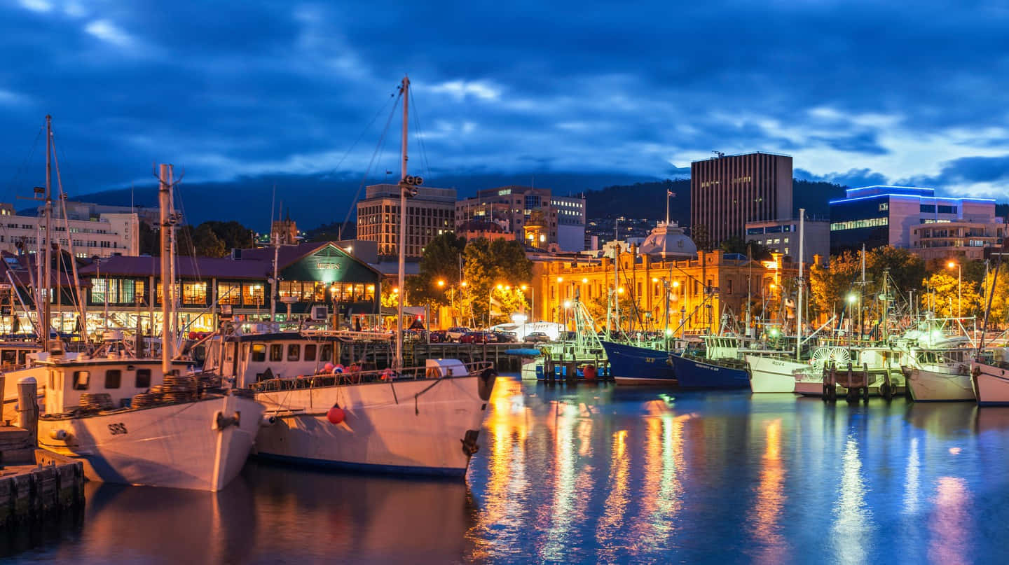 Caption: Spectacular View Of Mount Wellington, Hobart, Australia Wallpaper