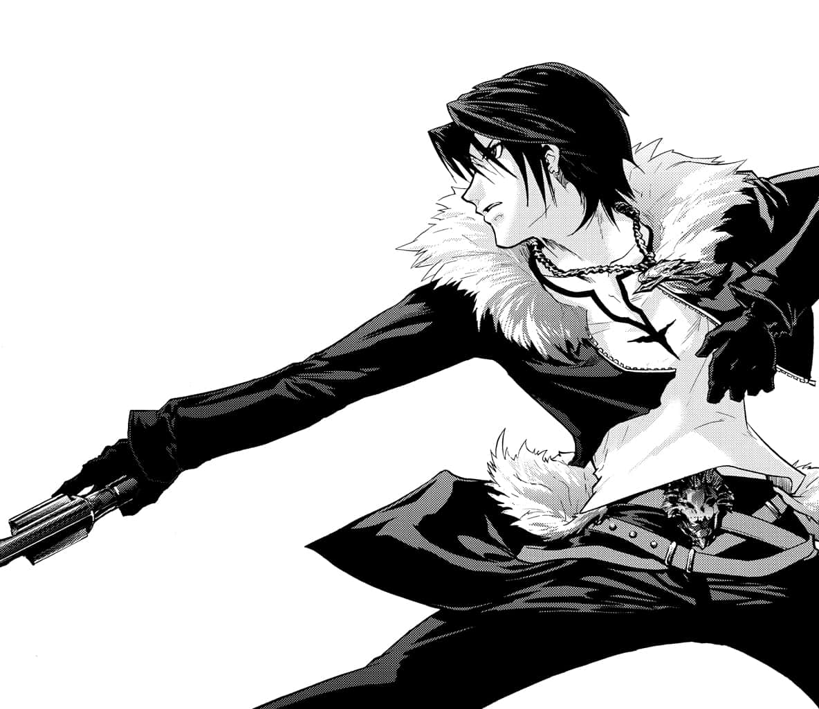 Caption: Squall Leonhart Brandishing Gunblade Wallpaper