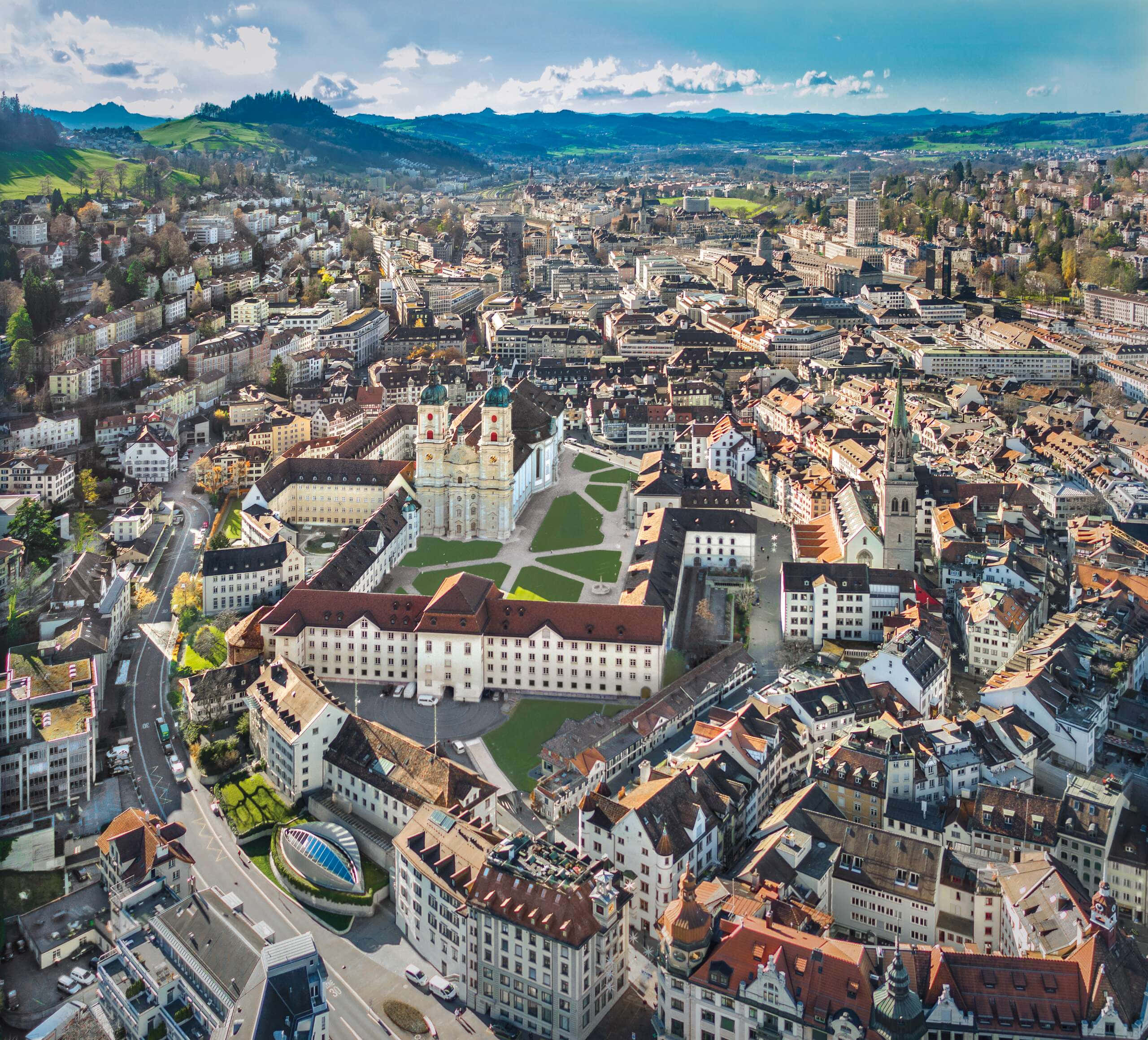 Caption: St Gallen Panoramic View From A High Point. Wallpaper