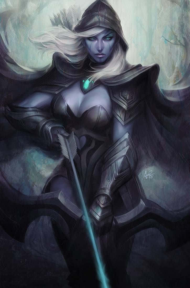 Caption: Stealthy Drow Ranger In Action Wallpaper