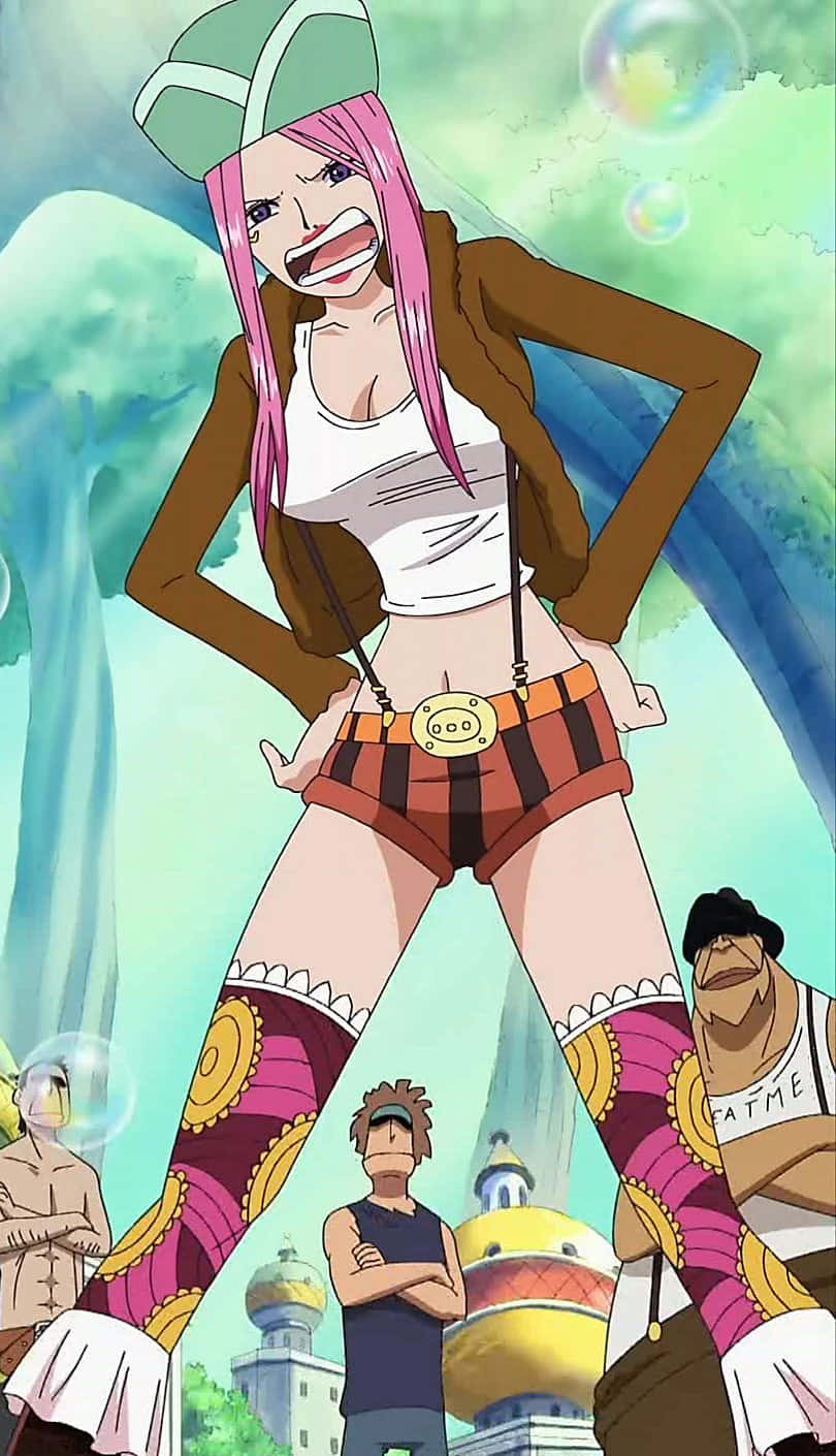 Caption: Striking Pose Of Jewelry Bonney - One Piece Anime Character Wallpaper