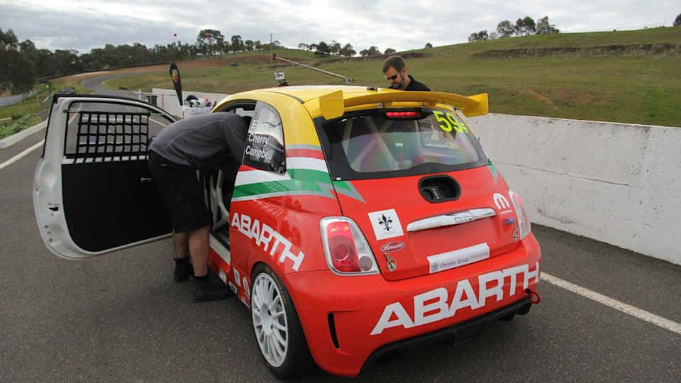 Caption: Stunning Abarth 695 Track Ready Wallpaper