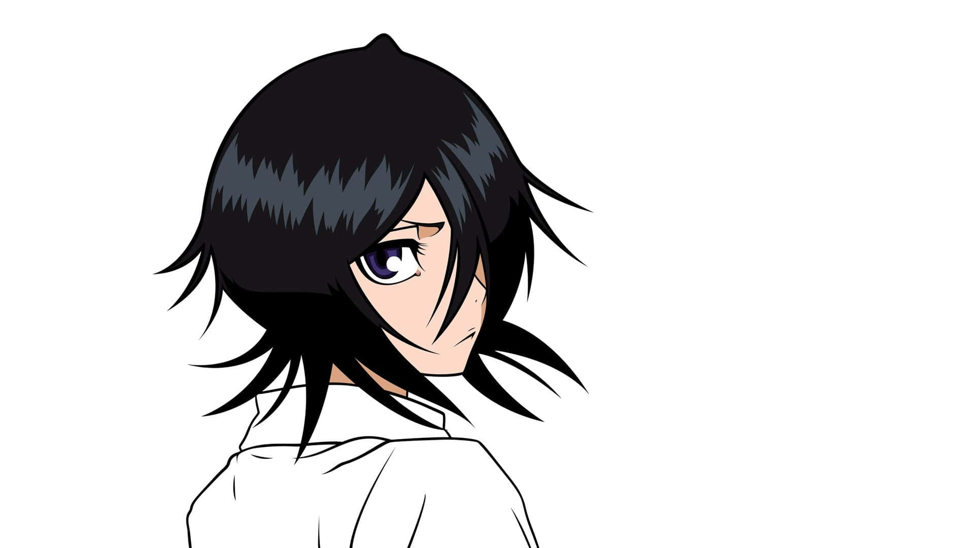 Caption: Stunning Artwork Of Rukia Kuchiki From Bleach Anime Series Wallpaper