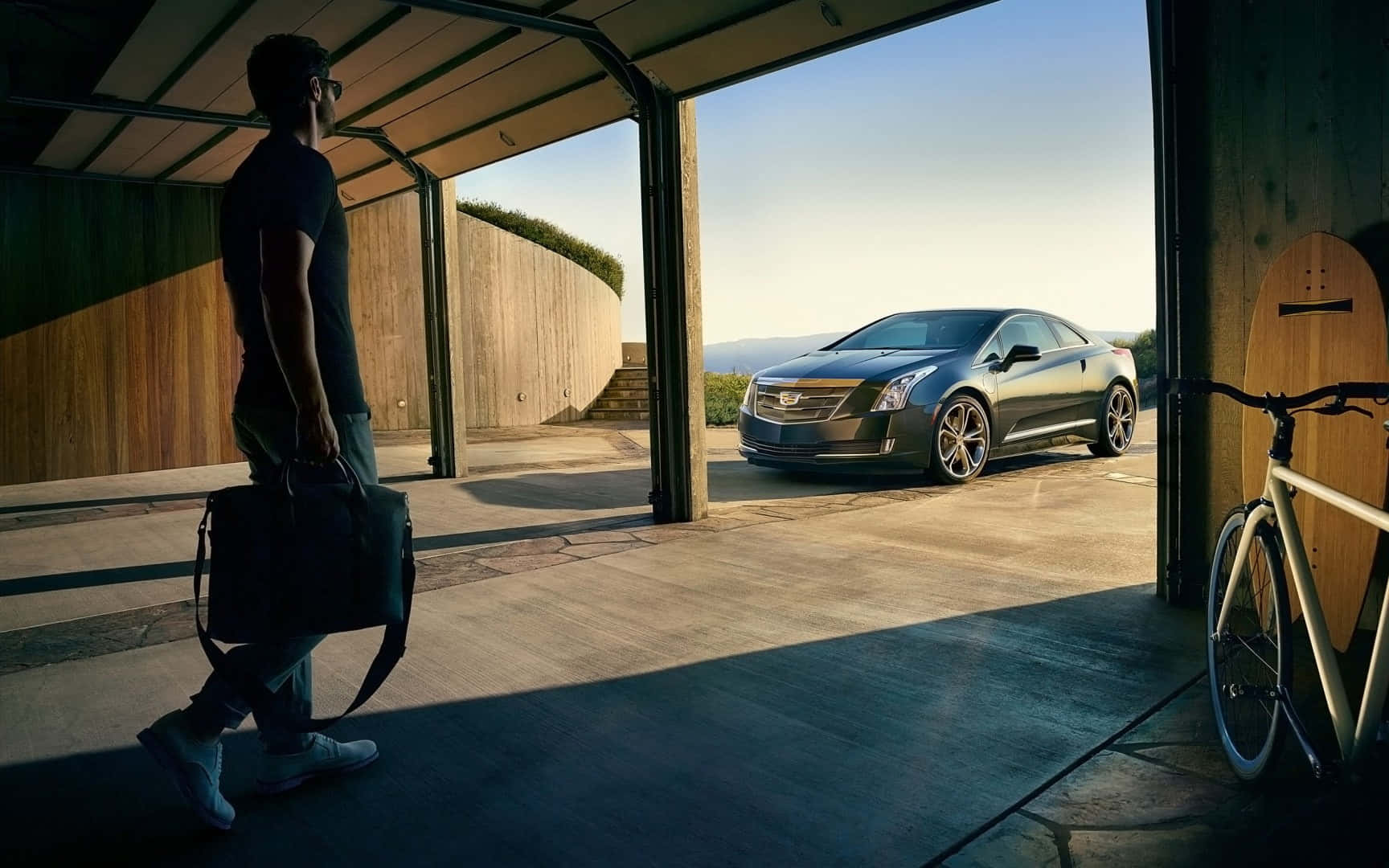 Caption: Stunning Cadillac Elr Hybrid Coupe Wallpaper