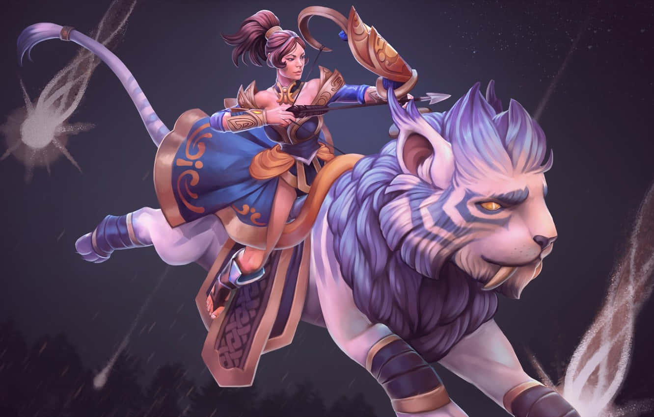 Caption: Stunning Mirana At Night - Dota 2 Wallpaper Wallpaper