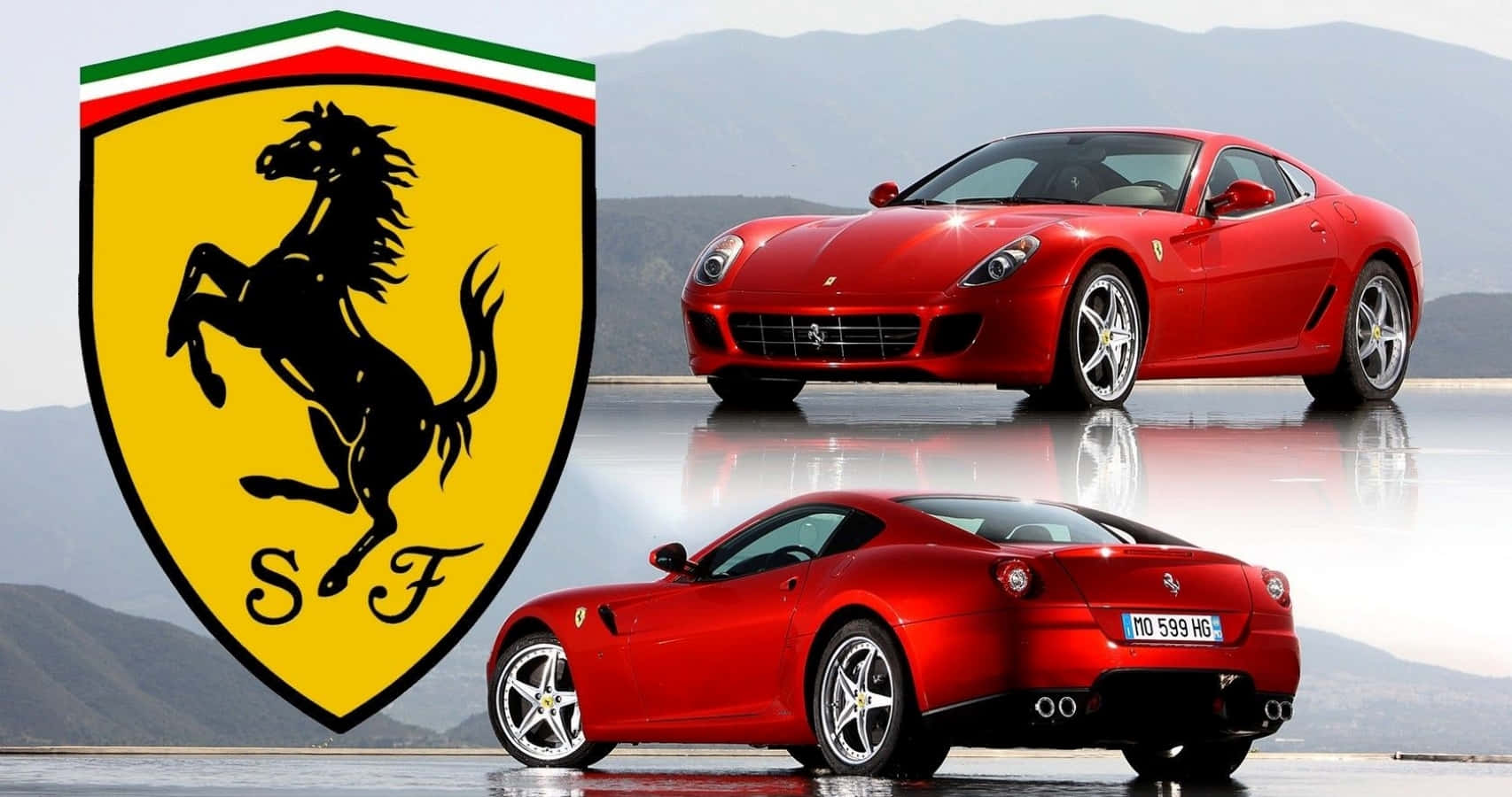 Caption: Stunning Red Ferrari 599 Gtb Fiorano In Motion Wallpaper