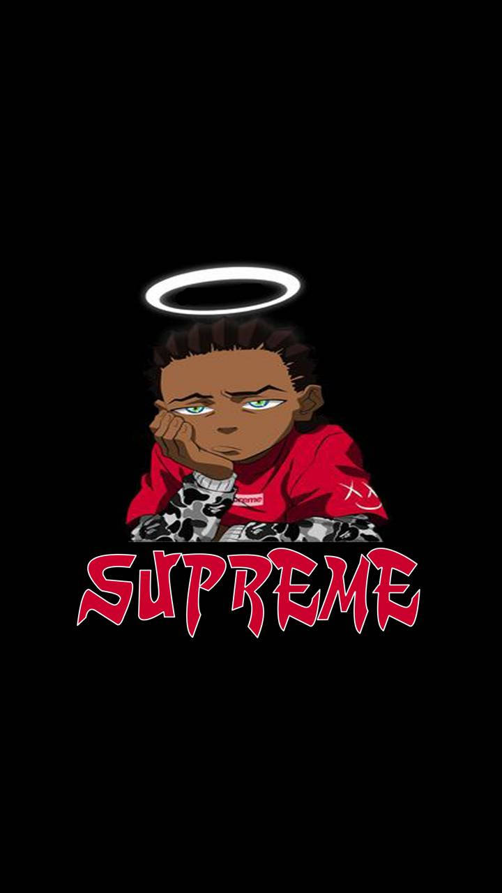 Caption: Supreme X Boondocks Fusion Streetwear Art Wallpaper