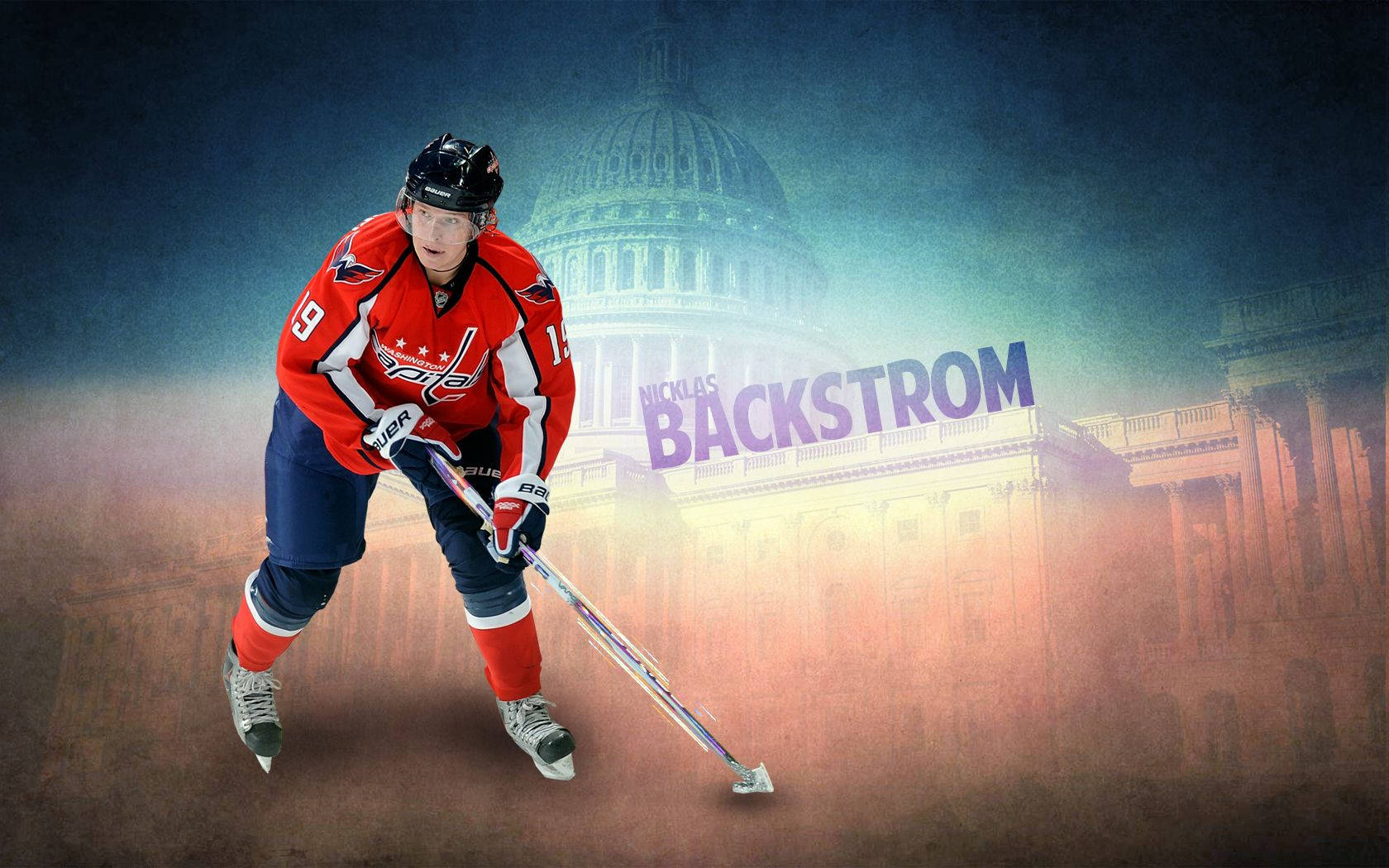 Caption: Swedish Hockey Prodigy Nicklas Backstrom In Action Wallpaper