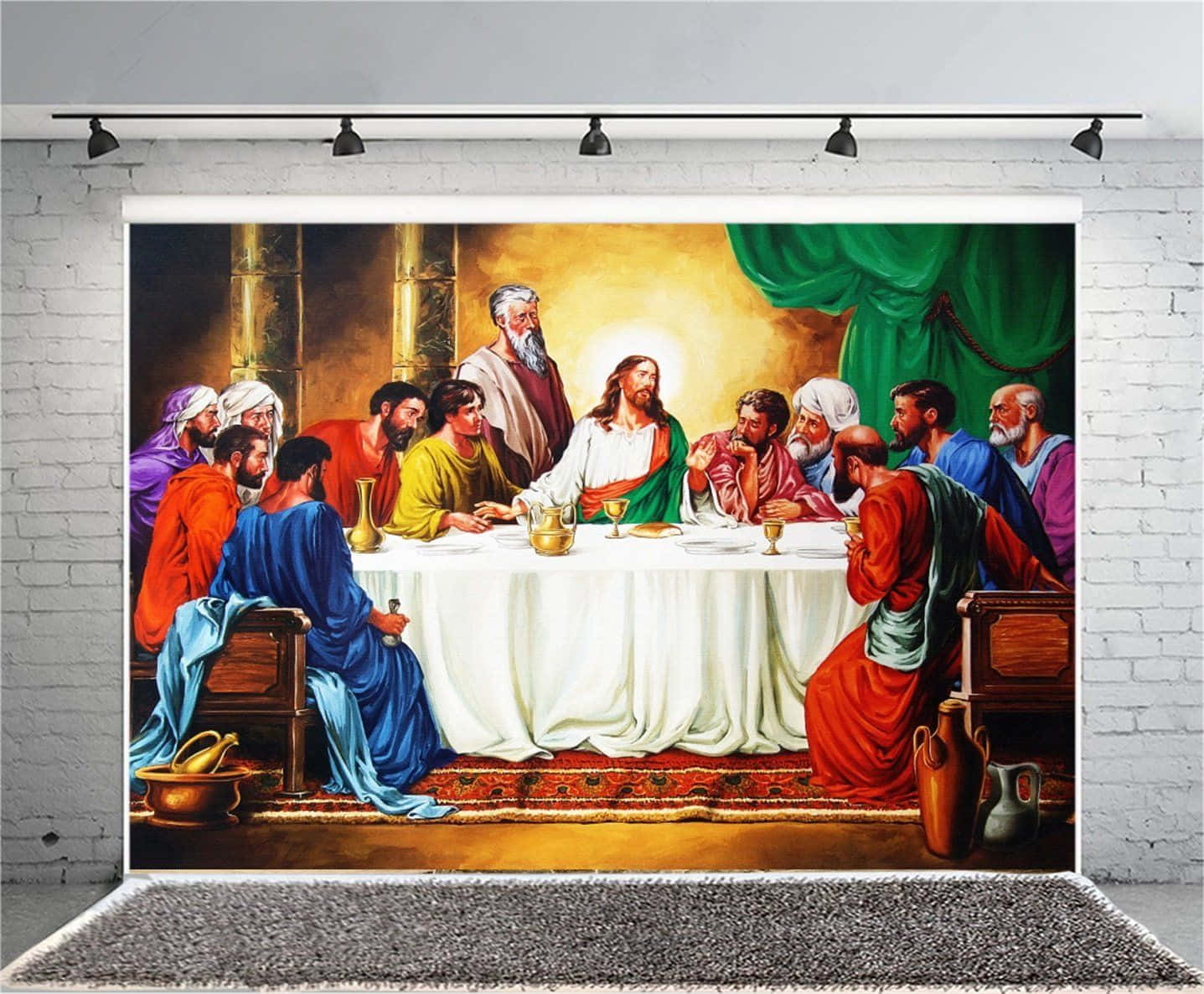 Caption: The Last Supper - Leonardo Da Vinci's Masterpiece Wallpaper