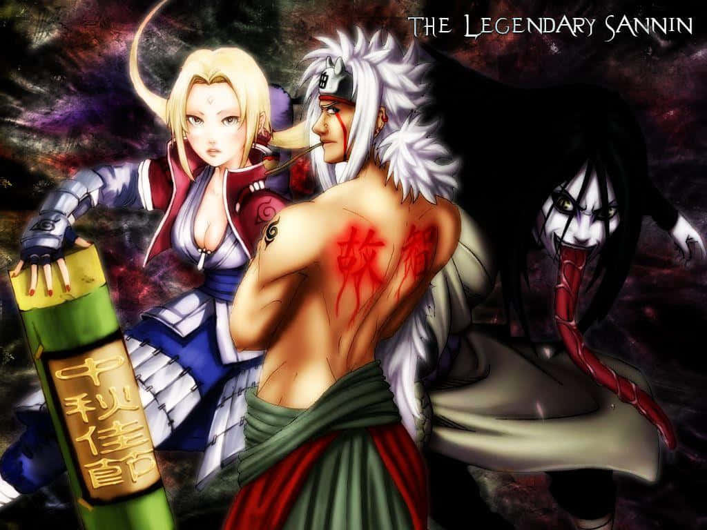 Caption: The Legendary Sannin: Jiraiya, Tsunade, And Orochimaru Wallpaper