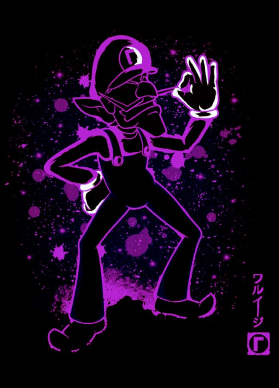 Caption: The Mischief Master, Waluigi Strikes A Pose Wallpaper