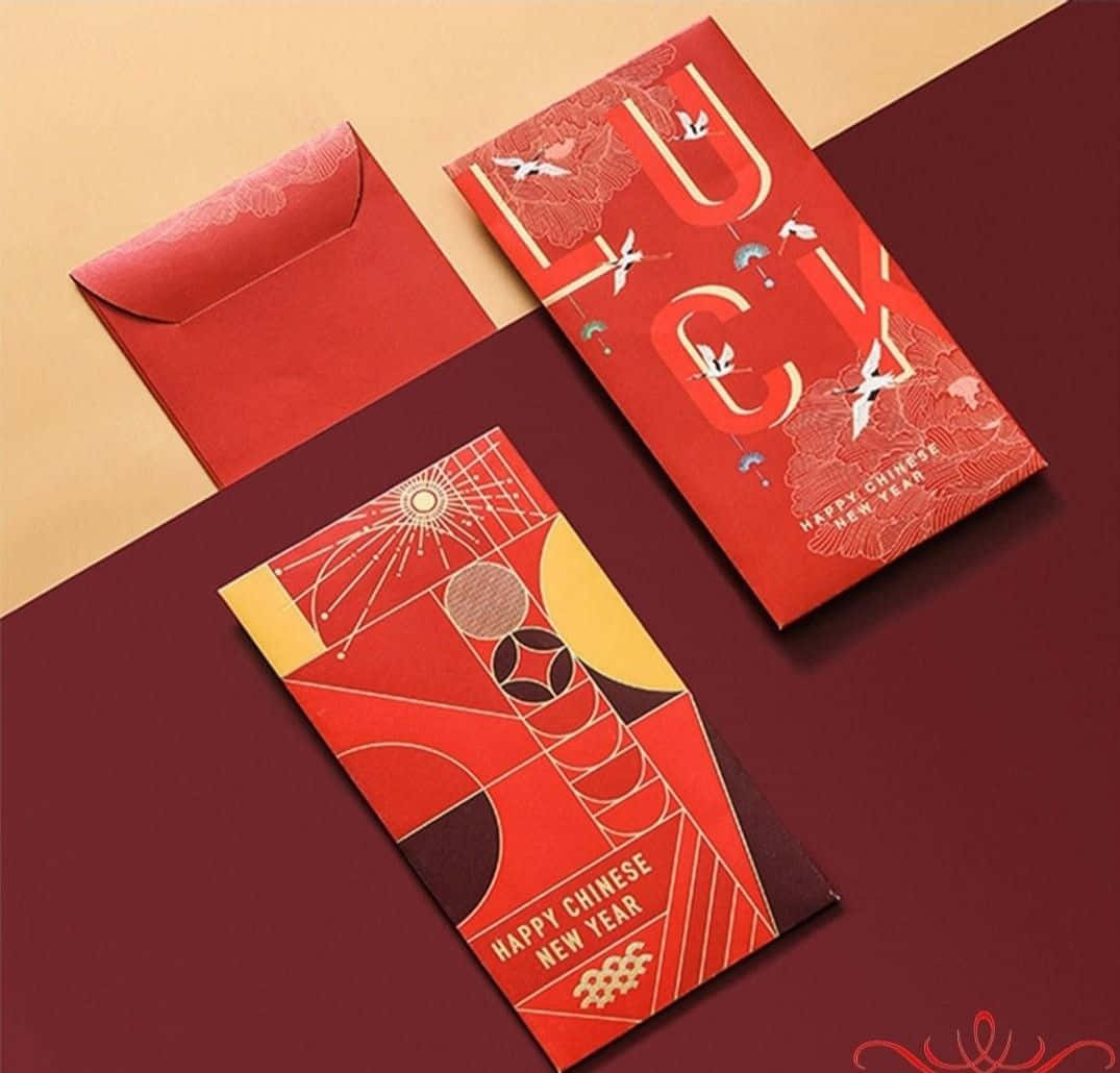 Caption: Traditional Red Envelope For Special Occasions Wallpaper