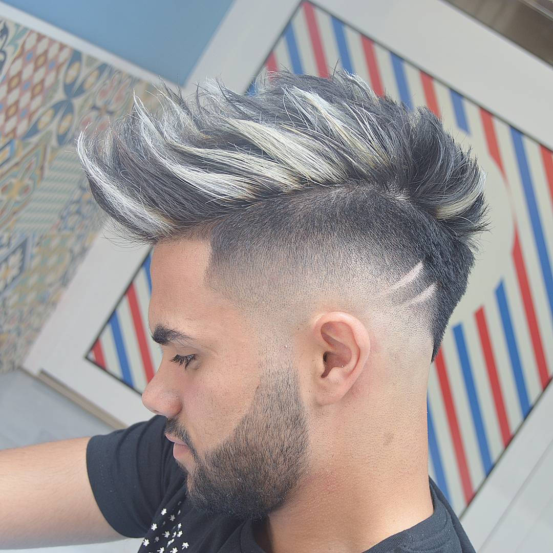 Caption: Trendy Blonde Mohawk For Men Wallpaper