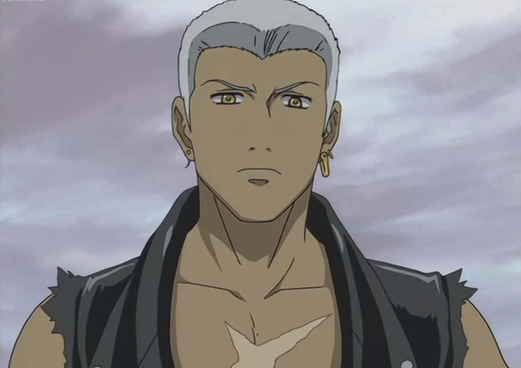 Caption: Tsume, The Powerful Gray Wolf, Leader Of The Pack In Wolf's Rain Wallpaper