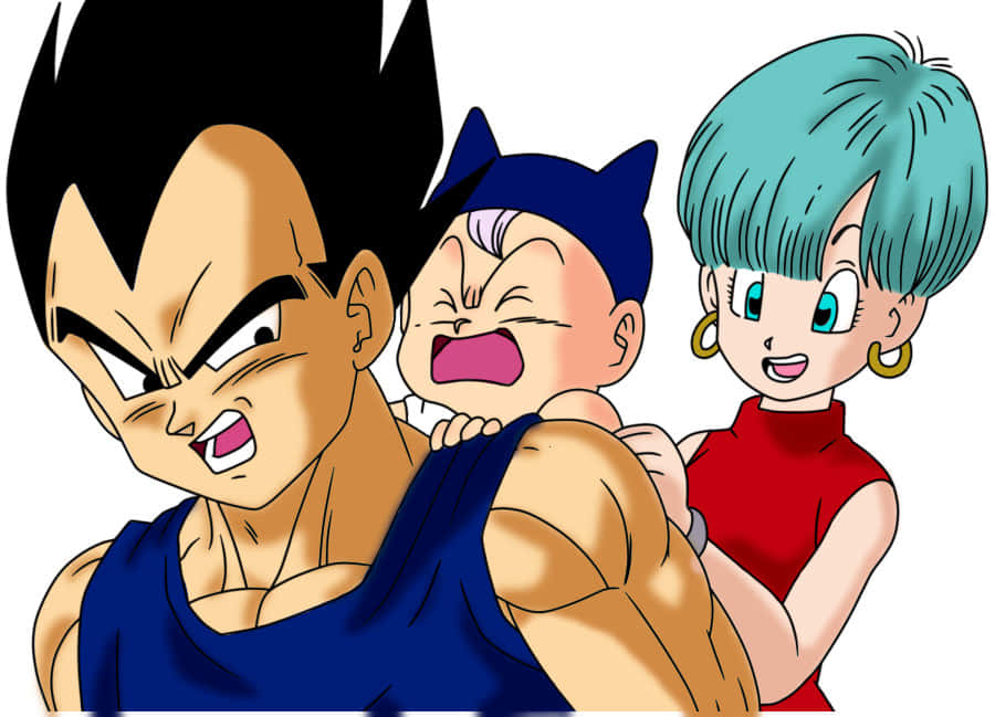 Caption: Vegeta's Family - A Bond Beyond Power Wallpaper