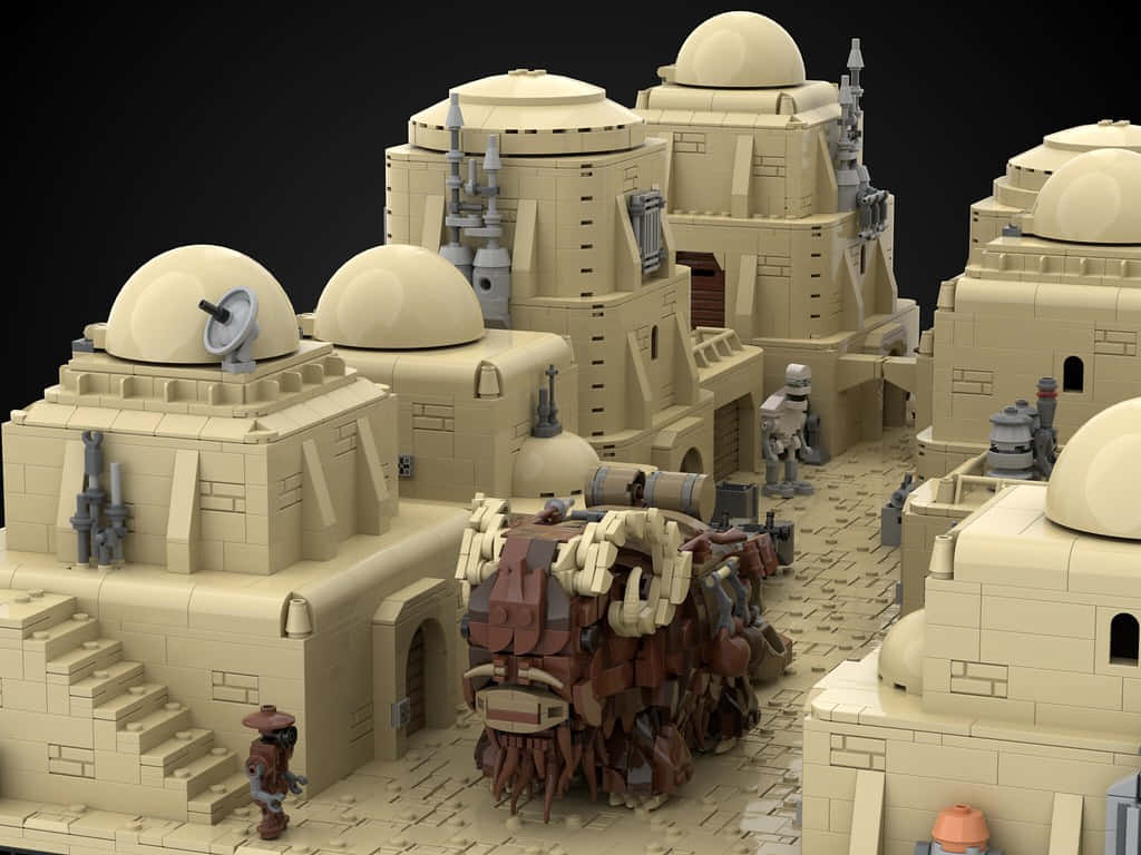 Caption: Vibrant Depiction Of The Iconic Mos Eisley From Star Wars Wallpaper