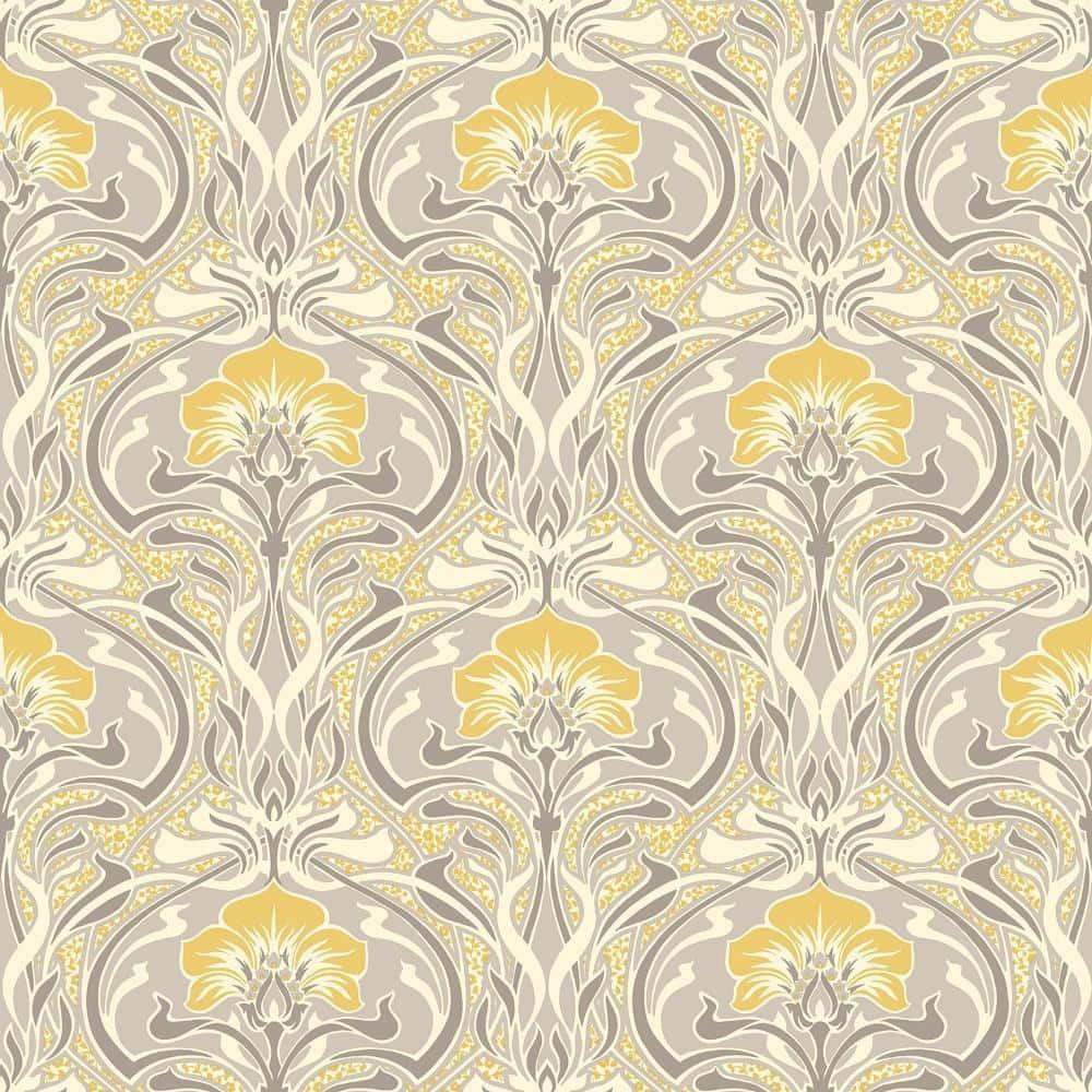 Caption: Vibrant Yellow Patterned Wallpaper Wallpaper