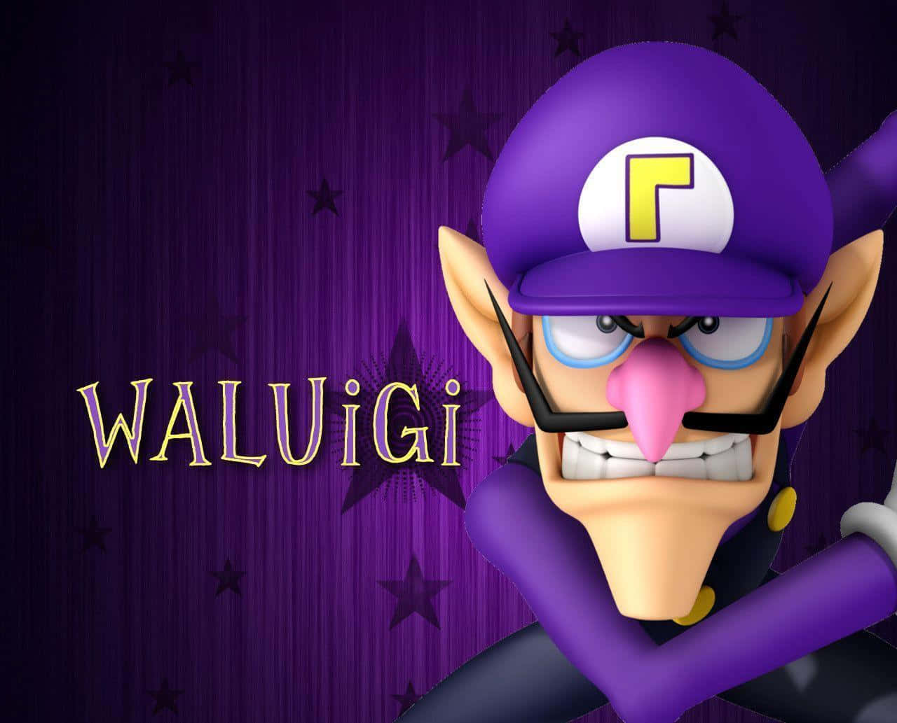 Caption: Waluigi Strikes A Pose Wallpaper