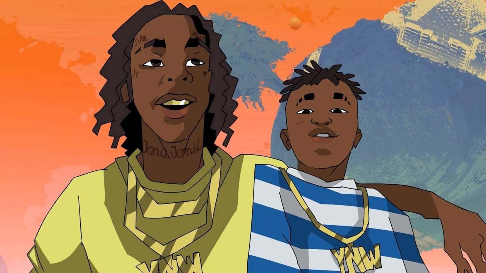 Caption: Ynw Melly Cartoon Artwork Wallpaper